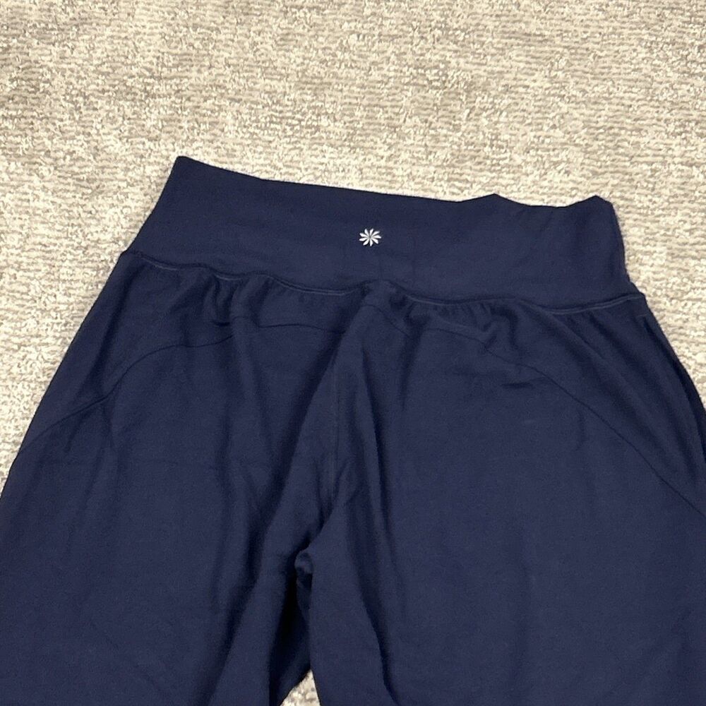Athleta Salutation High Rise Joggers Womens Medium Navy Pockets 531288 Yoga New - Picture 9 of 11